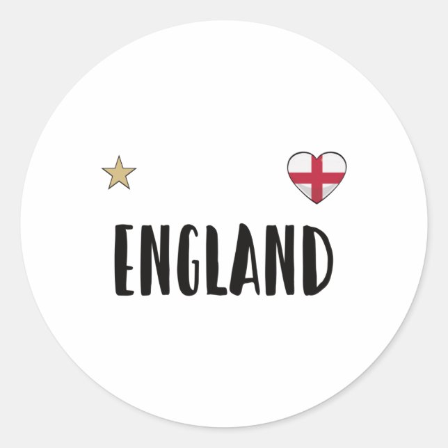 England Football Fan Shirt Englische Flagge Runder Aufkleber (Vorderseite)