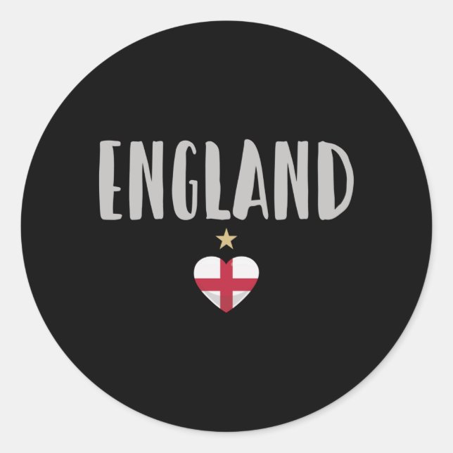 England Football Fan Shirt Englische Flagge Runder Aufkleber (Vorderseite)