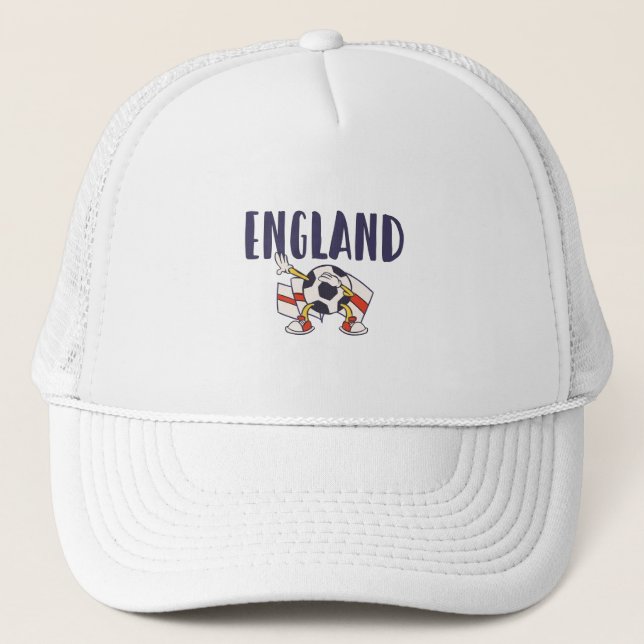 England Football Fan Shirt Englische Flagge Truckerkappe (Vorderseite)