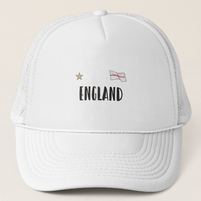 England Football Fan Shirt Englische Flagge Truckerkappe (Vorderseite)