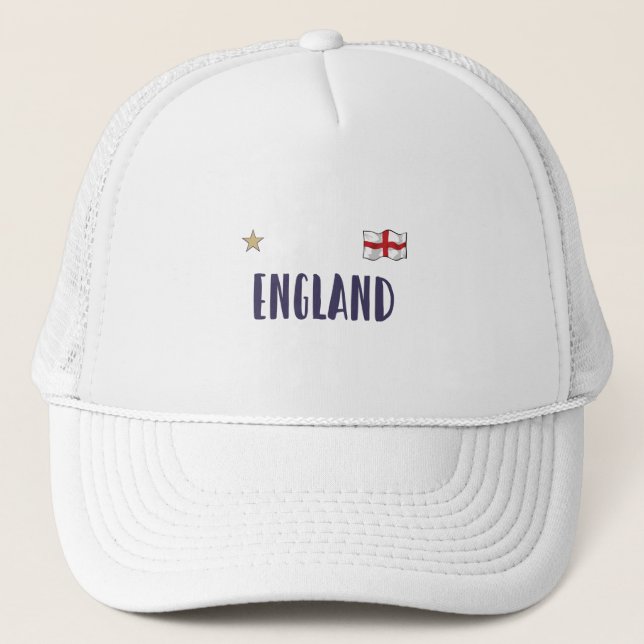 England Football Fan Shirt Englische Flagge Truckerkappe (Vorderseite)
