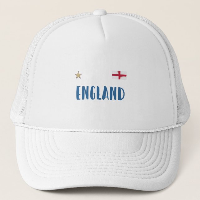 England Football Fan Shirt Englische Flagge Truckerkappe (Vorderseite)