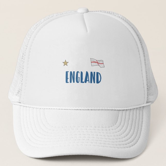 England Football Fan Shirt Englische Flagge Truckerkappe (Vorderseite)