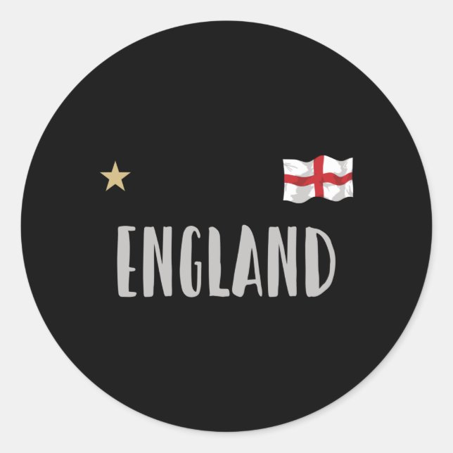 England Football Fan Shirt English Flag Runder Aufkleber (Vorderseite)
