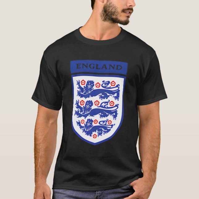 England Football Team Three Heraldic Lions Sheild T-Shirt (Vorderseite)