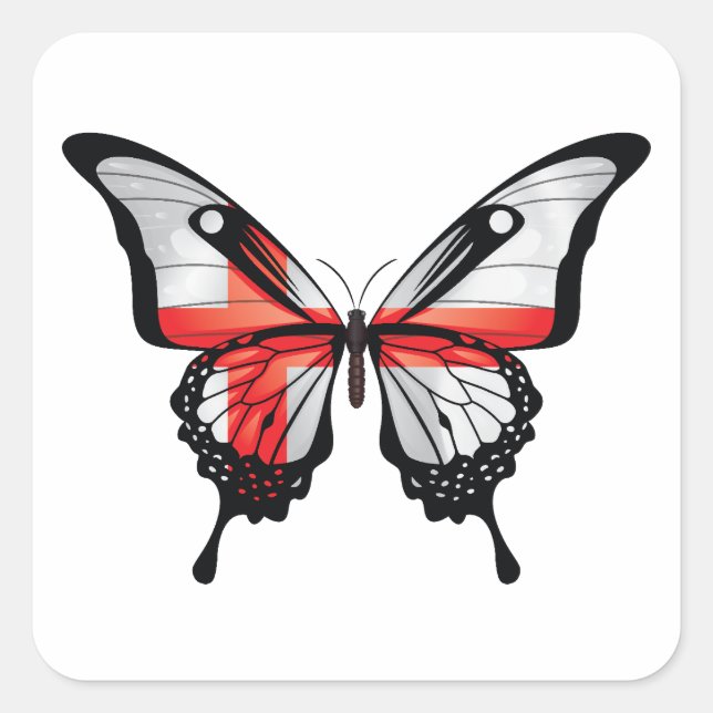 England Frack Butterfly Flag Aufkleber (Vorderseite)