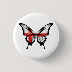 England Frack Butterfly Flag Aufkleber Button
