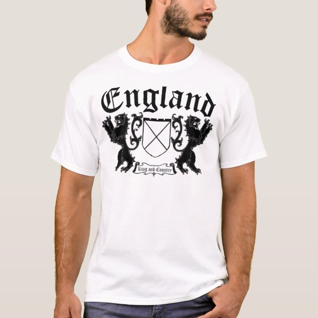 England für König-und Löwe-des Mantel-O Arme des T-Shirt (Vorderseite)