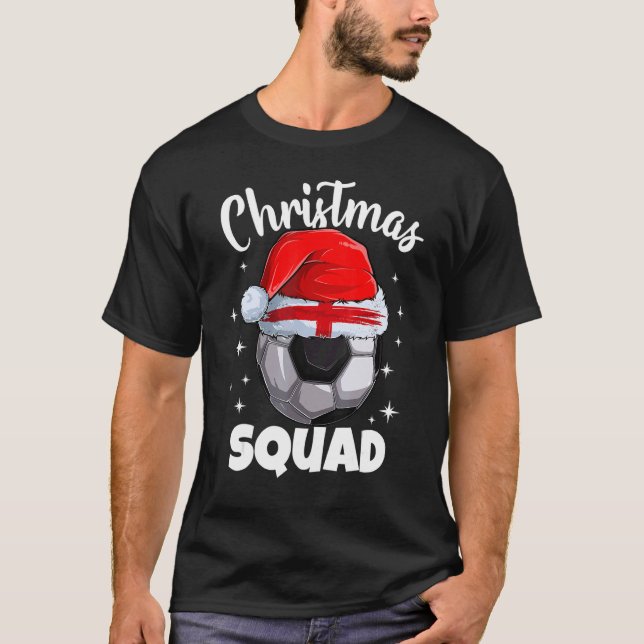 England Fußball 2022 Weihnachtsquadrat England Fuß T-Shirt (Vorderseite)