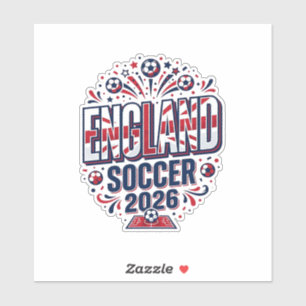England Fußball 2026 Fußball Fett Land Typografie Aufkleber