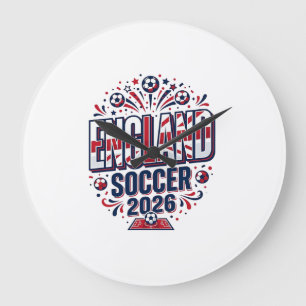 England Fußball 2026 Fußball Fett Land Typografie Große Wanduhr