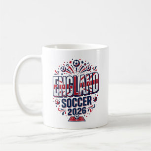 England Fußball 2026 Fußball Fett Land Typografie Kaffeetasse