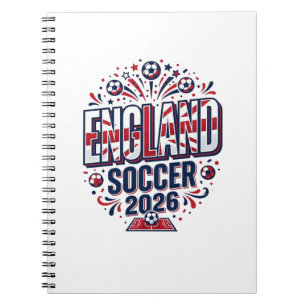England Fußball 2026 Fußball Fett Land Typografie Notizblock