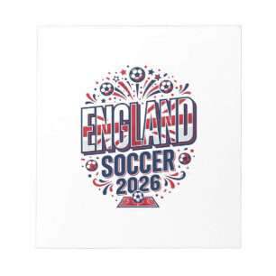 England Fußball 2026 Fußball Fett Land Typografie Notizblock