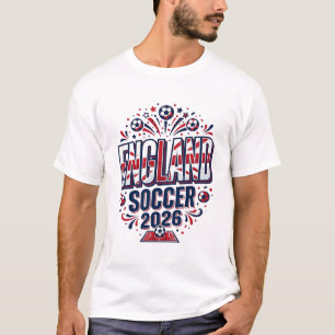 England Fußball 2026 Fußball Fett Land Typografie T-Shirt