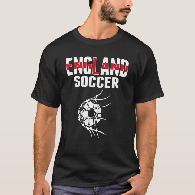 England Fußball-Ball im englischen Fußball-Netz T-Shirt (Vorderseite)