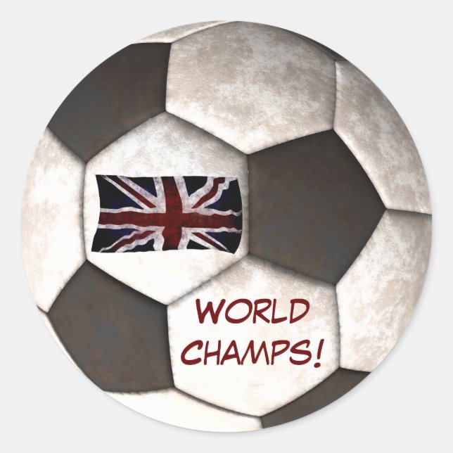 England Fußball Ball "Weltmeister" Fußball Sport Runder Aufkleber (Vorderseite)