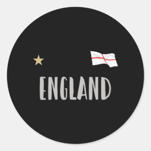 England Fußball Fan Shirt Englische Flagge Runder Aufkleber