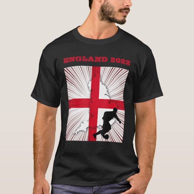 England Fußball-Flagge Ball Englisch Team Fußball  T-Shirt (Vorderseite)