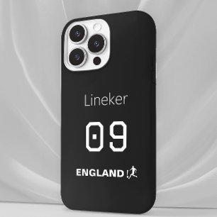 England Fußball Schwarz Weiß Hülle Benutzerdefinie iPhone 15 Pro Hülle