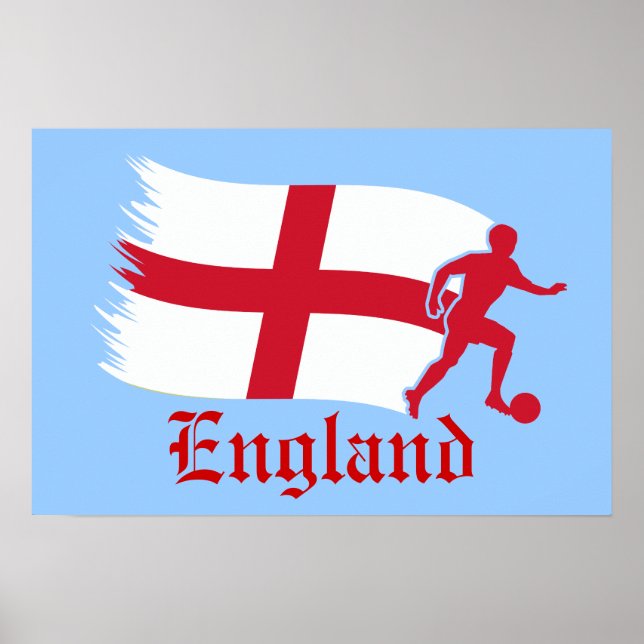 England-Fußballflagge Poster (Vorne)