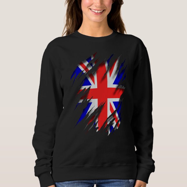 England Gbr Gb Union Jack Flag Sweatshirt (Vorderseite)