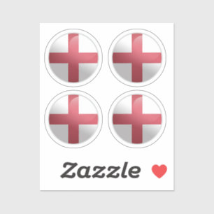 England Glänzender Kreis Flagge Aufkleber