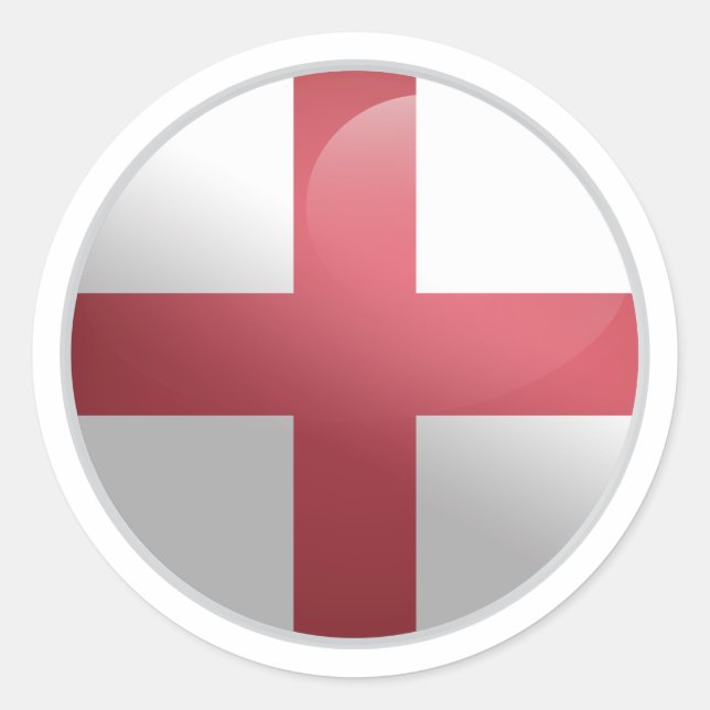England Glossy Circle Flag Runder Aufkleber (Vorderseite)