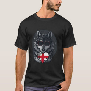 England Heart Wolf Sunglasses Englisch Roots Engli T-Shirt