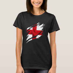 England Heldenhafte Vintage-Kreuz Englische Flagge T-Shirt