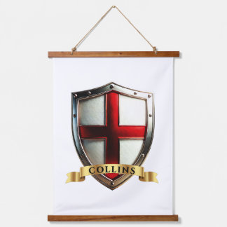 England Heritage Schild für Collins Wandteppich Mit Holzrahmen