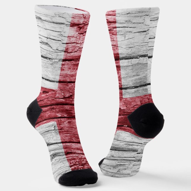England Holzflagge Socken (Gewinkelt)