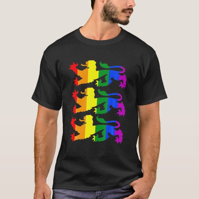 England International Football LGBTQ Rainbow Lions T-Shirt (Vorderseite)