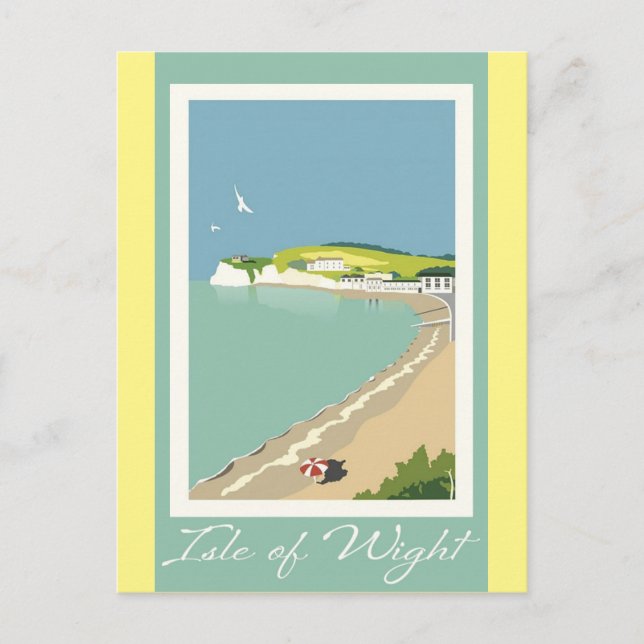 England Isle of Wight Vintage Travel Poster Postkarte (Vorderseite)