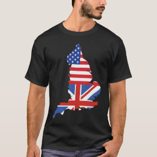England Karte US-Flagge Halbfinale Britische Halba T-Shirt
