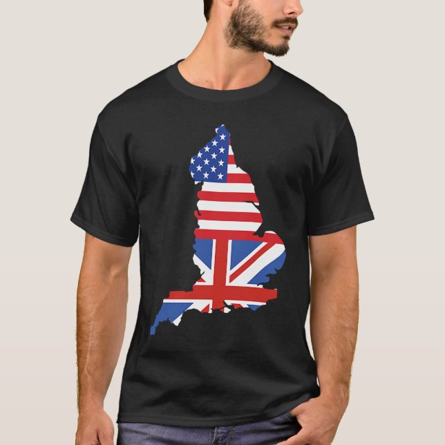 England Karte US-Flagge Halbfinale Britische Halba T-Shirt (Vorderseite)