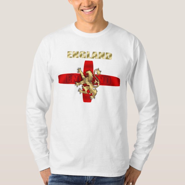 England-Konturlogo und Löwefußballgeschenke T-Shirt (Vorderseite)