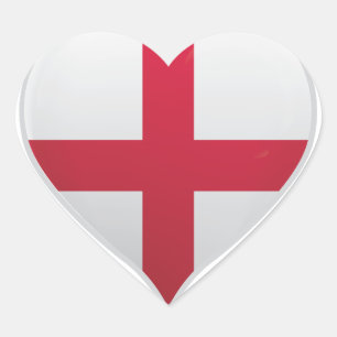 England Liebe Flaggenstempel Herz-Aufkleber