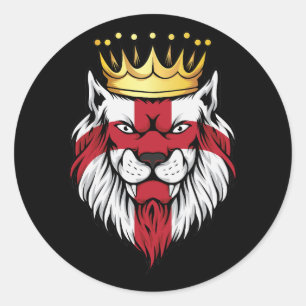 England Lion King Flag Runder Aufkleber
