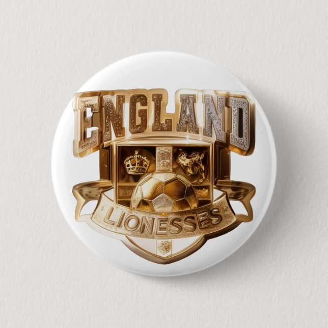 England Lionesses Gold Abzeichen Button (Vorderseite)