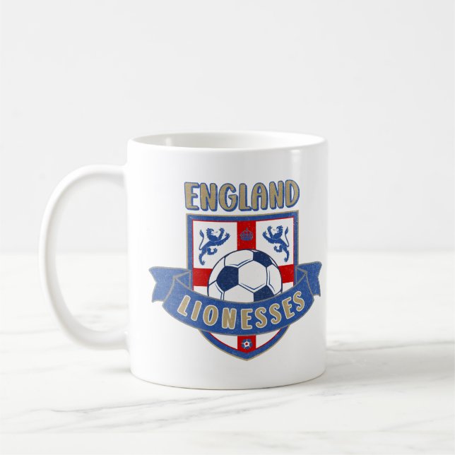 England Lionesses Soccer Crest (#02) Mug Kaffeetasse (Links)