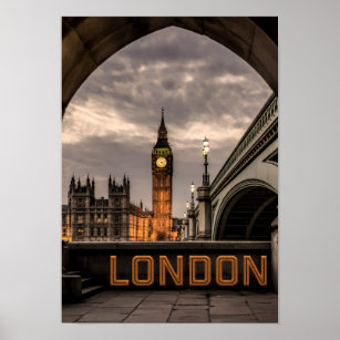 England London City Big Ben Sehenswürdigkeit Poster