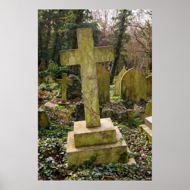 England, London, Highgate Friedhof, Gravesite Poster (Vorne)