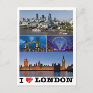 England - London - I Liebe - Postkarte
