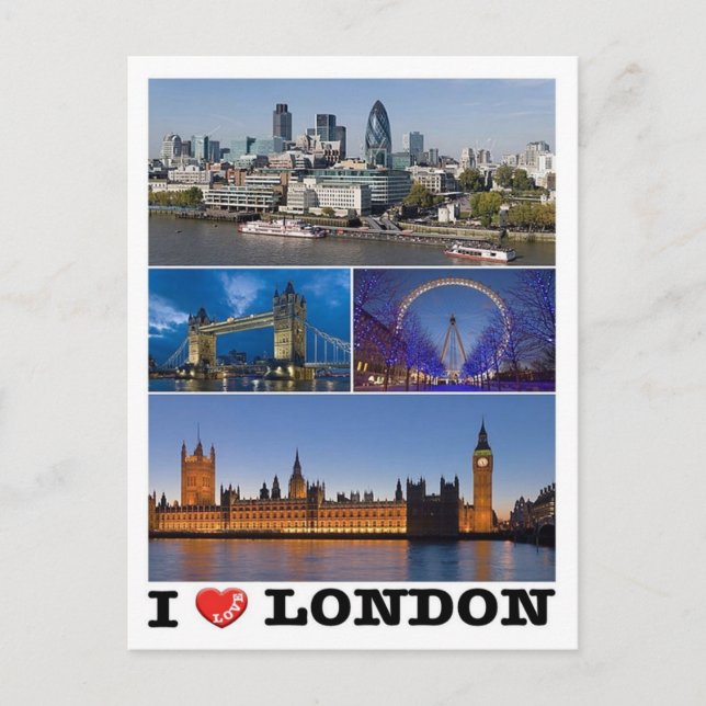 England - London - I Liebe - Postkarte (Vorderseite)