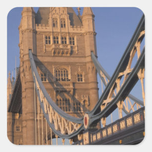 England, London, Tower Bridge Quadratischer Aufkleber