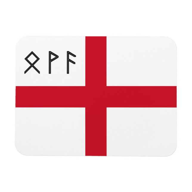 England Magnet - Flagge mit angelsächsischen Runen (Horizontal)