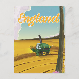 England Mähdrescher Reiseposter Postkarte