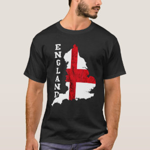 England Map St George's Cross English Flag Englisc T-Shirt
