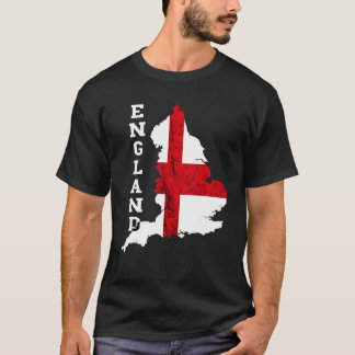 England Map St George's Cross English Flag Englisc T-Shirt